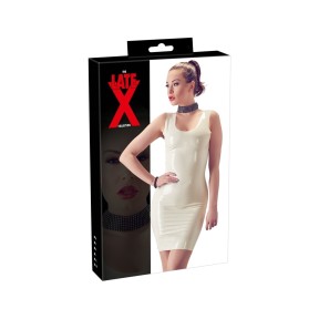 Lateksowa mini sukienka biała XS