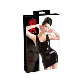 Lateksowa mini sukienka czarna XL
