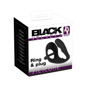 Black Velvets Pierścień z korkiem analnym