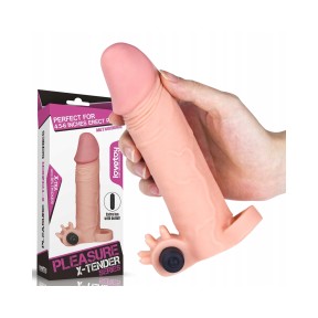 Nakładka Pleasure X-Tender z wibracjami +5cm Lovetoy